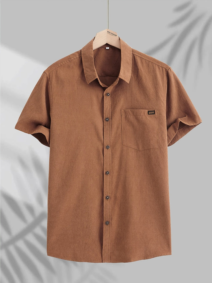 Camisa casual de algodón de manga corta