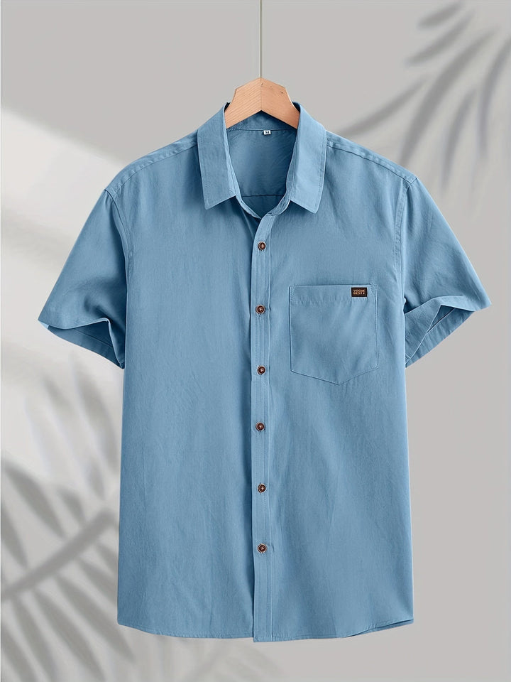 Camisa casual de algodón de manga corta