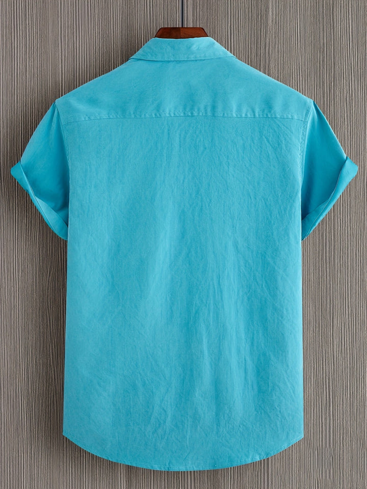 Camisa casual de algodón de manga corta