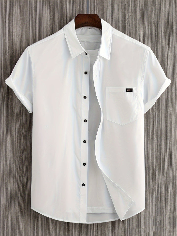 Camisa casual de algodón de manga corta