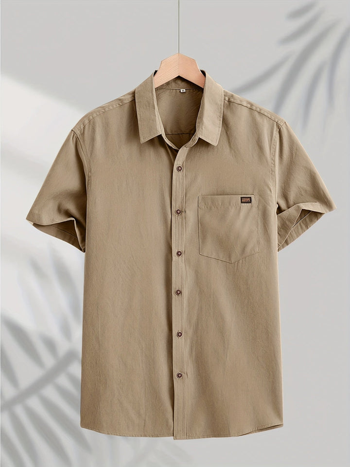 Camisa casual de algodón de manga corta
