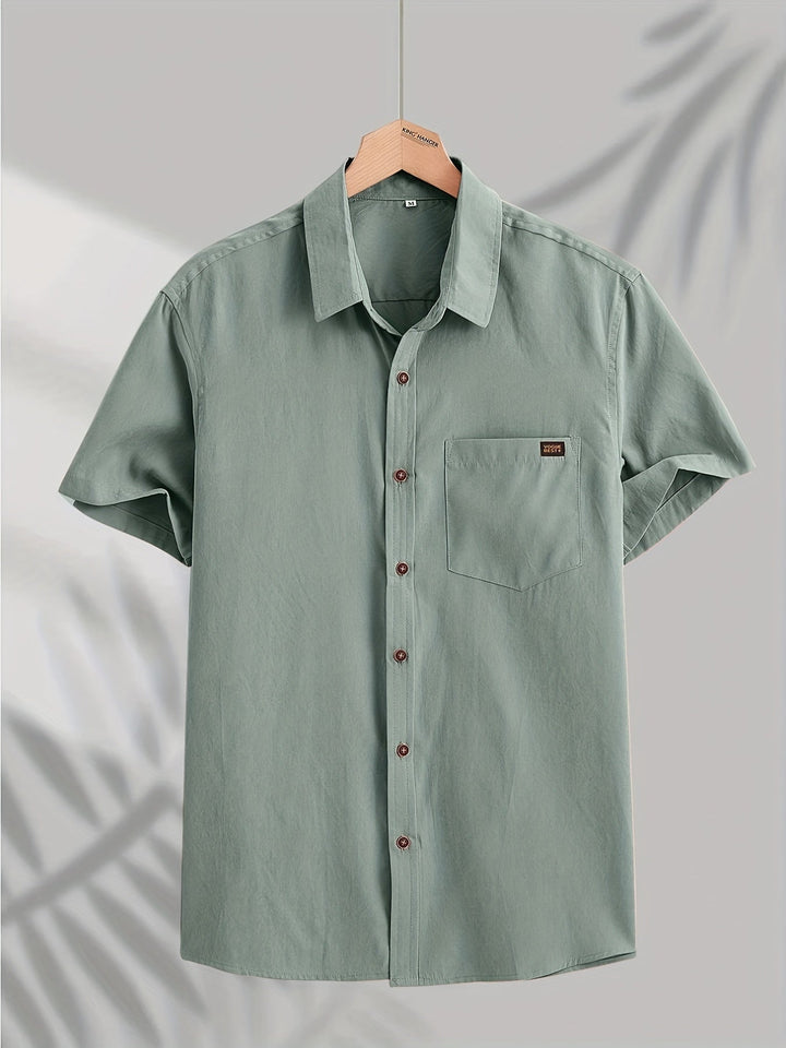 Camisa casual de algodón de manga corta