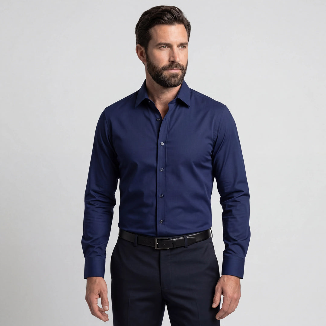 Camisa antiarrugas de corte ajustado