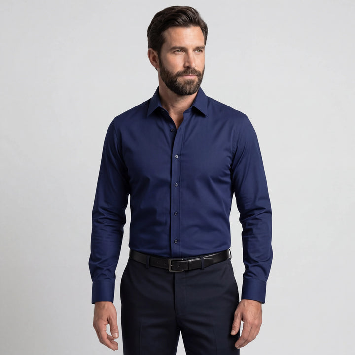 Camisa antiarrugas de corte ajustado