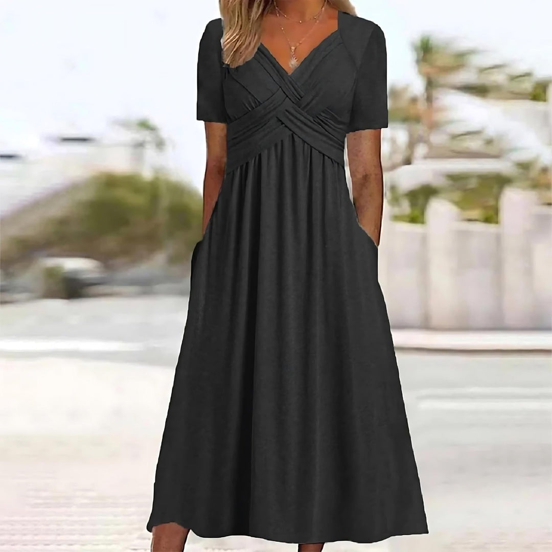 ISADORA | VESTIDO MIDI A-LÍNEA ELEGANTE
