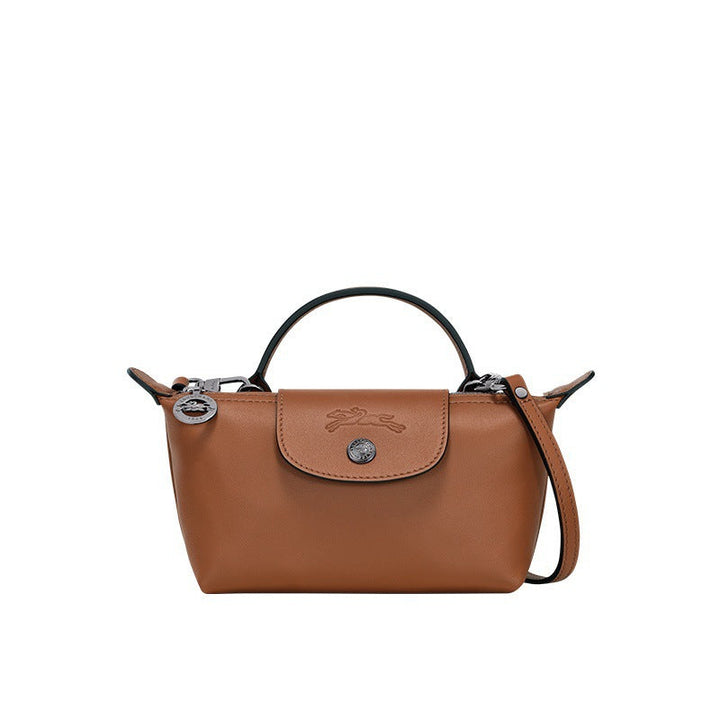 Mini bolso de cuero Longchamp - Marrón