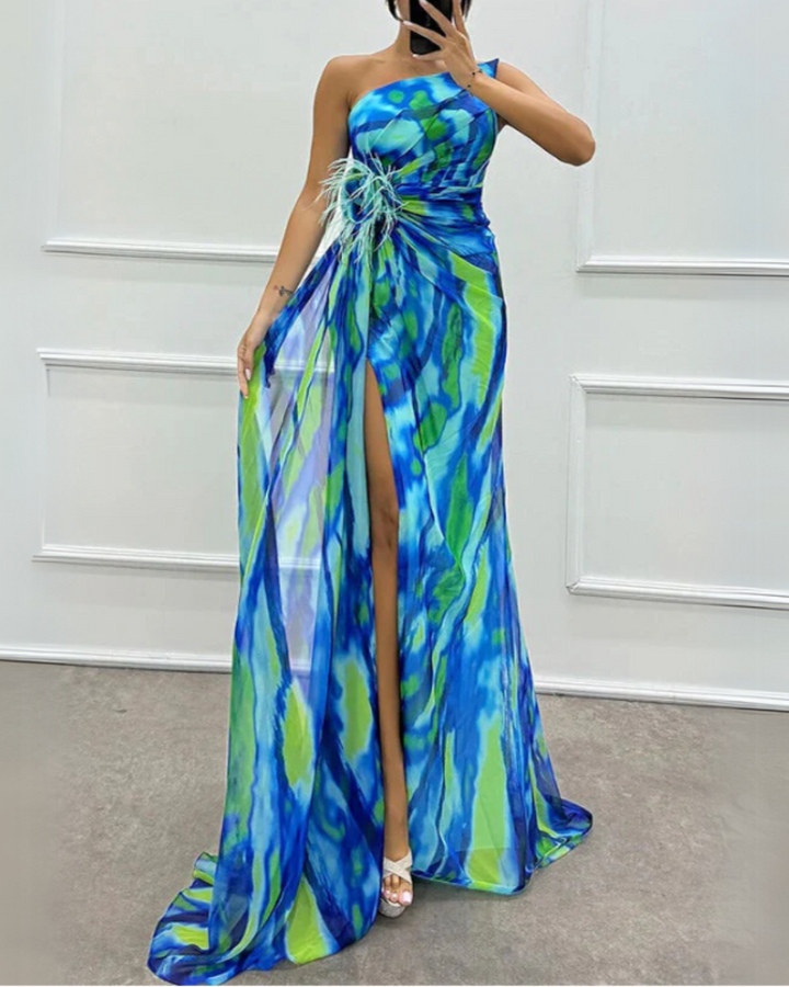 Vestido Draped Vibrante