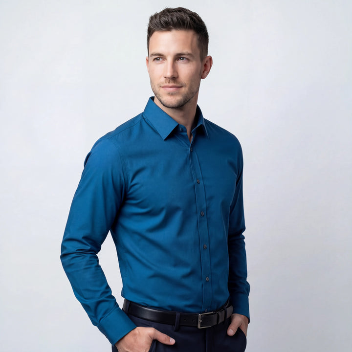 Camisa antiarrugas de corte ajustado