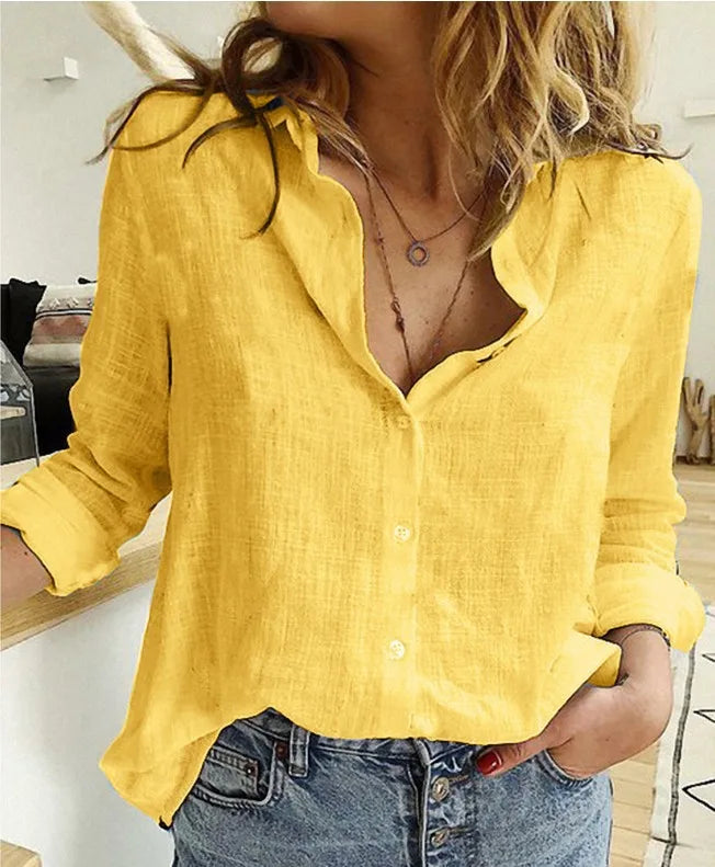 Elegantes camisas de algodón y lino para mujer