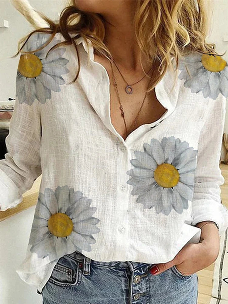 Elegantes camisas de algodón y lino para mujer