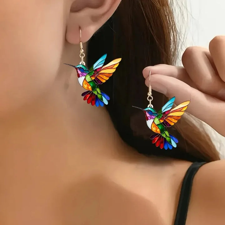 Eli™ | Pendientes colgantes con diseño de colibrí