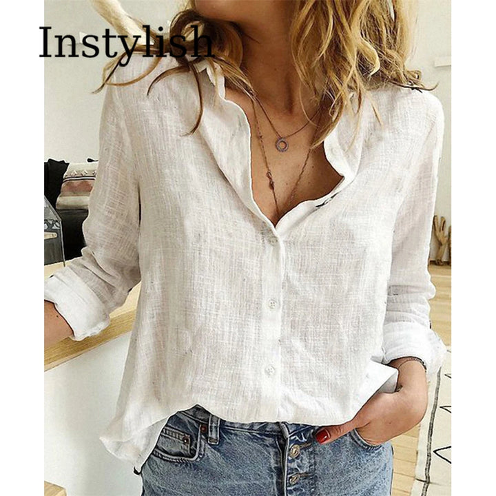 Elegantes camisas de algodón y lino para mujer
