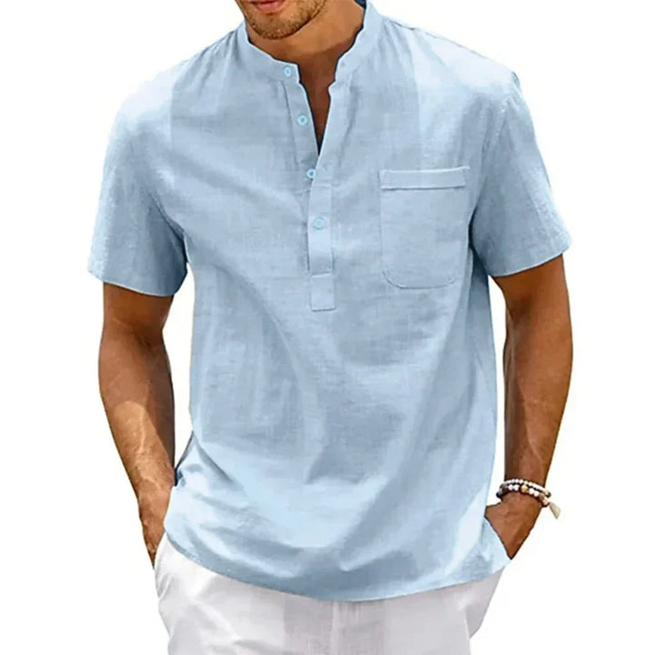 Elegante camisa de lino y algodón