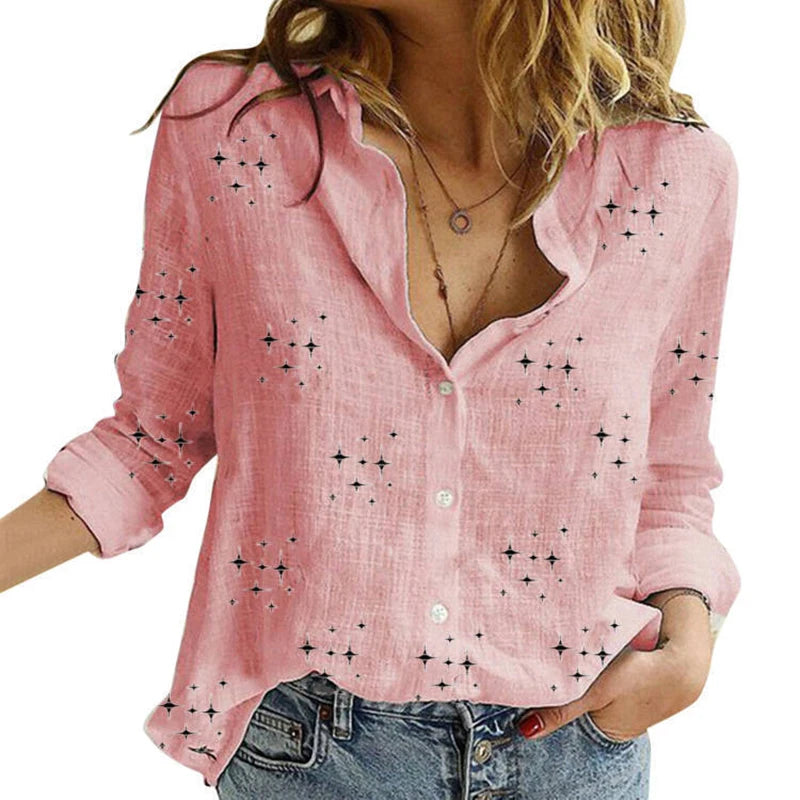 Elegantes camisas de algodón y lino para mujer