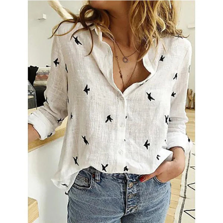 Elegantes camisas de algodón y lino para mujer