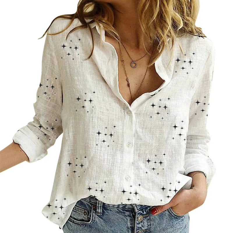 Elegantes camisas de algodón y lino para mujer