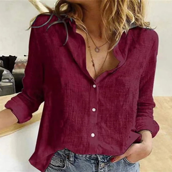 Elegantes camisas de algodón y lino para mujer