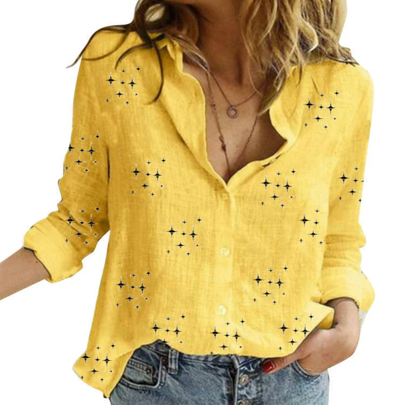 Elegantes camisas de algodón y lino para mujer