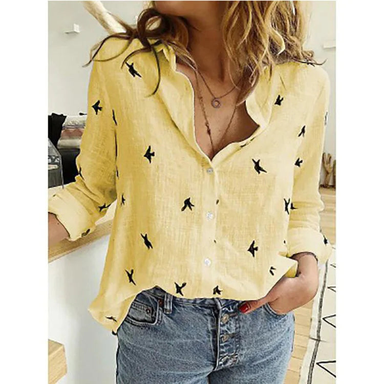 Elegantes camisas de algodón y lino para mujer