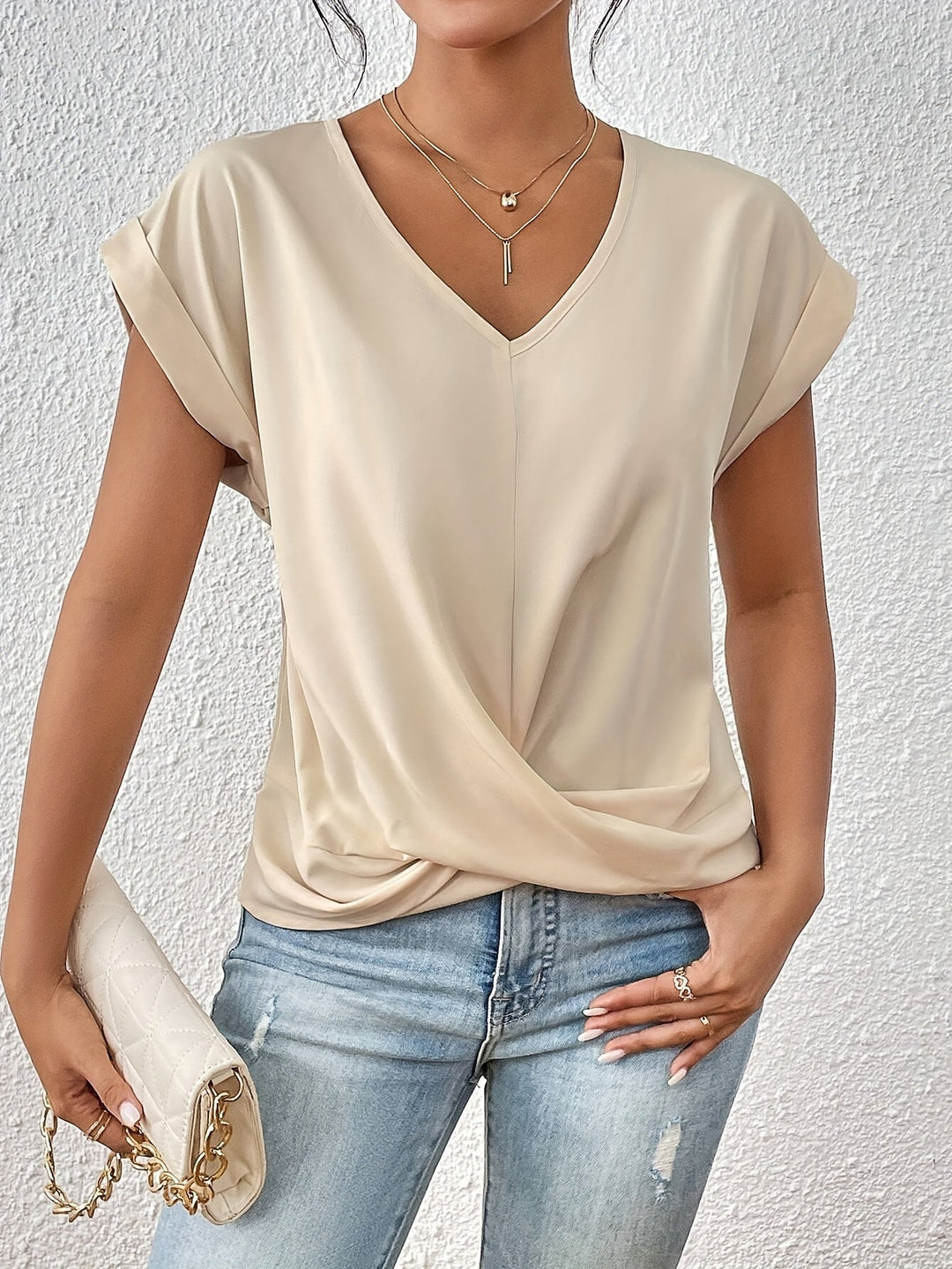 LAURA™| TOP ELEGANTE CON MANGAS CORTAS