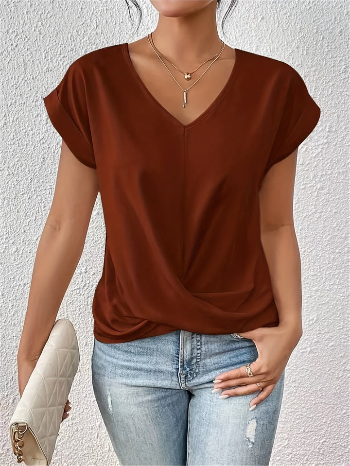 LAURA™| TOP ELEGANTE CON MANGAS CORTAS
