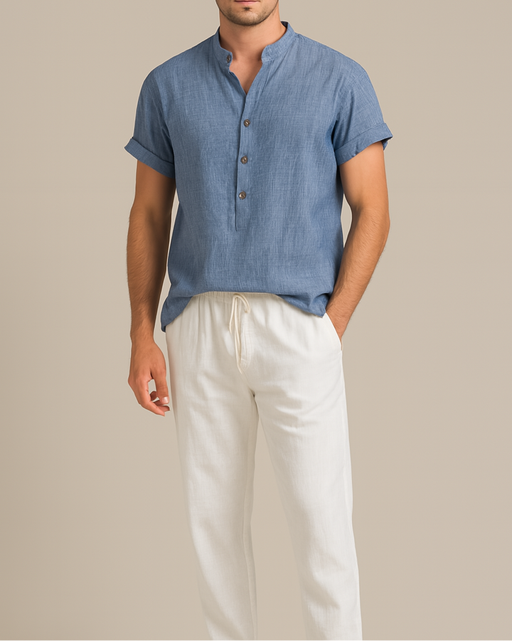 Desierto Set | Conjunto fluido de camisa y pantalón en mezcla premium de lino