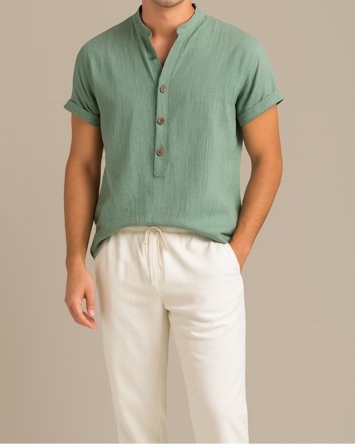 Desierto Set | Conjunto fluido de camisa y pantalón en mezcla premium de lino